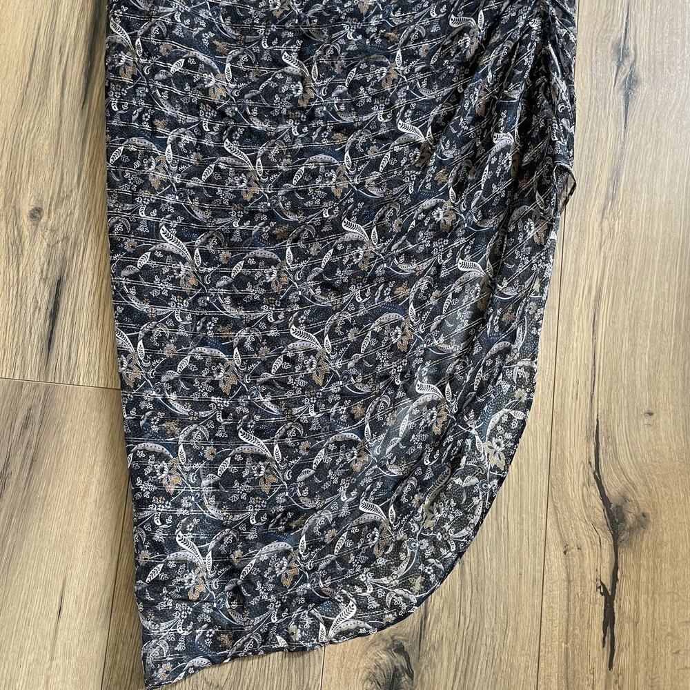 Veronica Beard Navy & White Paisley Midi Skirt - Picture 5 of 10